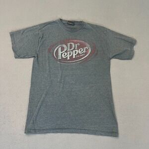 Vintage Dr Pepper Hybrid Unisex Sm/Medium Fit Shirt Gray Graphic Tee Soda ss